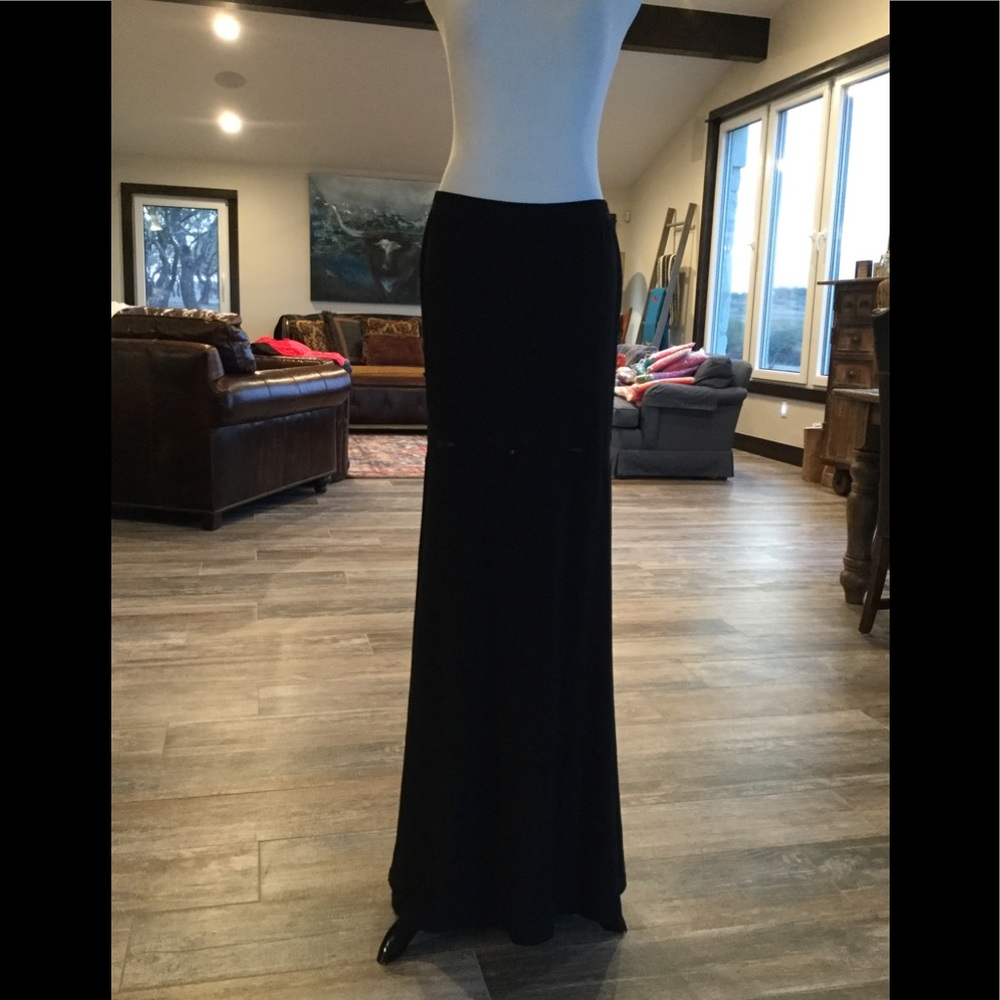 Long Black Dressy Skirt with Mesh
